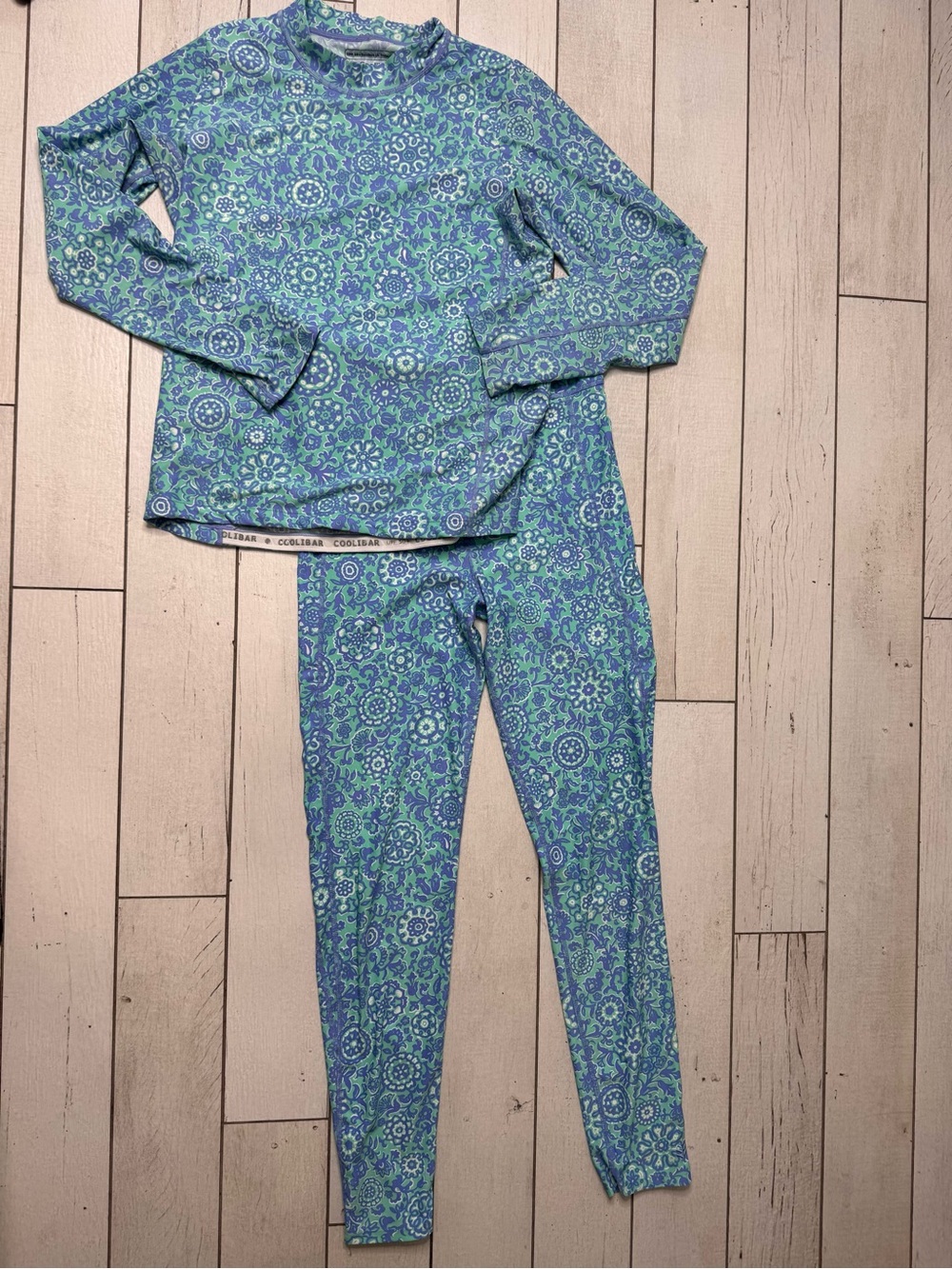 Coolibar Sunray Leggings & Sandshark Surf Shirt Set Youth XL Unisex Swim Set